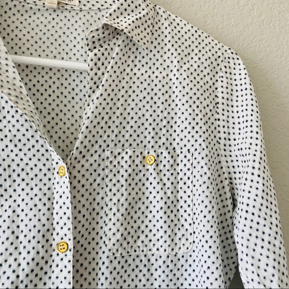 Hester & Orchard Polka Dot Cotton Button Down Shirt S - Picture 5 of 9